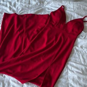 NWT David’s Bridal Floor Length Red Dress Size Small